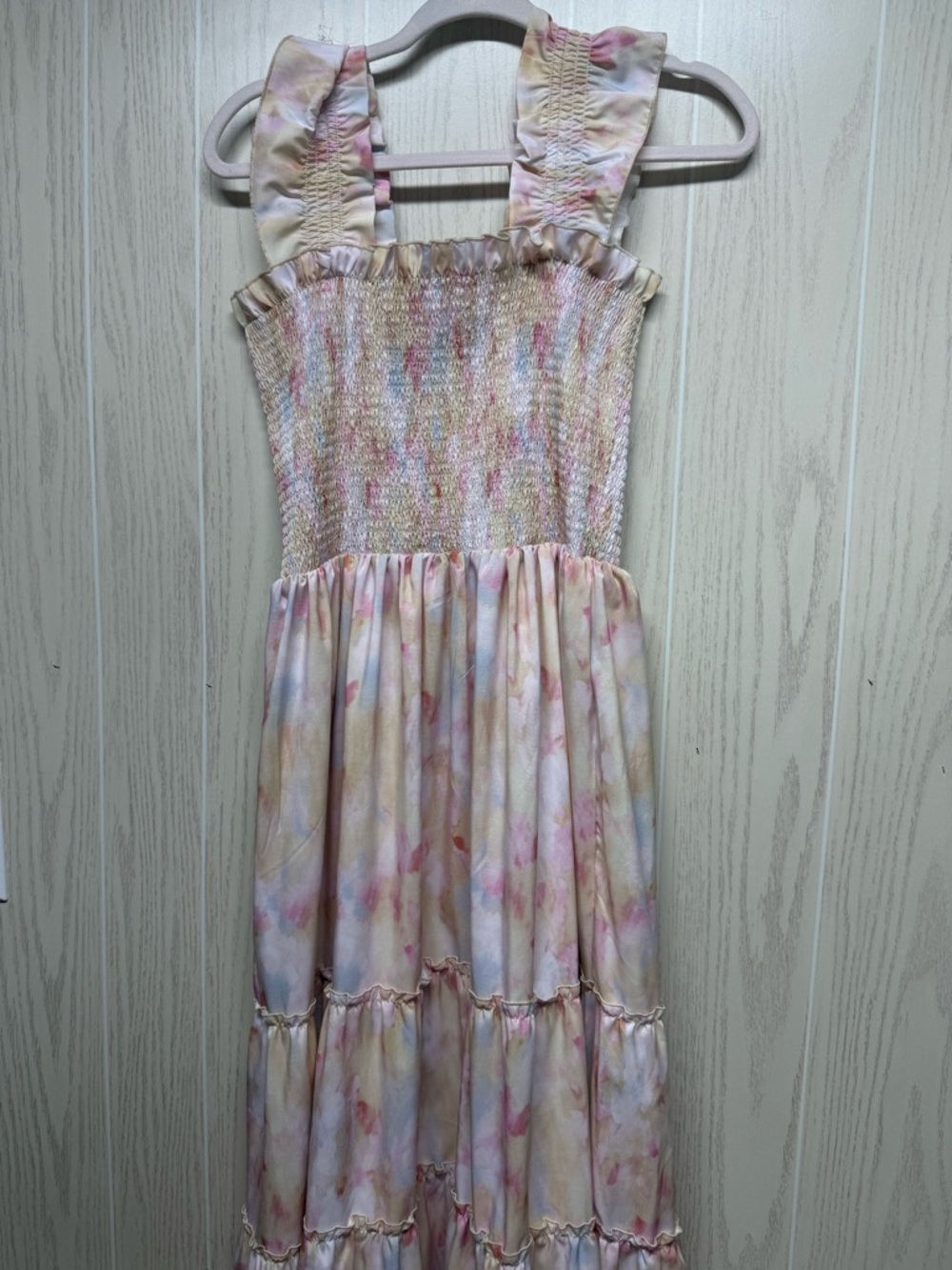 Melloda floral pink maxi ruffle dress sz M - Picture 2 of 5